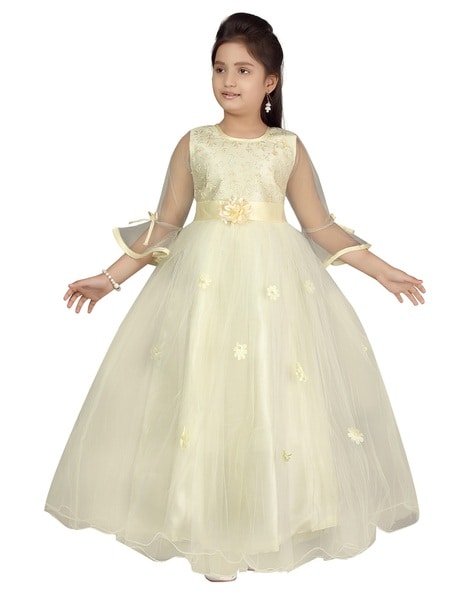 Buy Aarika Girls White & Black Self Design Fit And Flare Dress - Dresses  for Girls 2095820 | Myntra