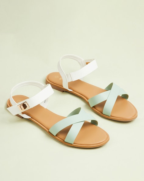 Buy Beige Flat Sandals for Women by Ginger by lifestyle Online | Ajio.com