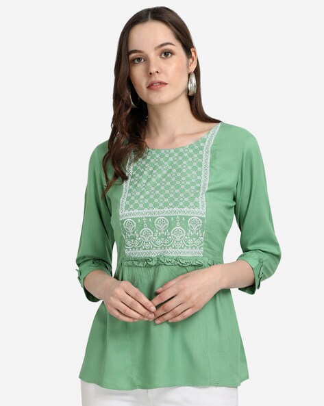 Buy Green Tops for Women by PRETTIFY Online