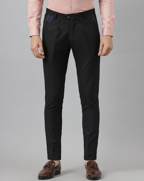 Black High Rise Tailored Slim Fit Pants