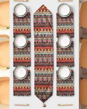 aazeem Aztec Print Table Runner with 4 Placemats 70 X 11-picture-30