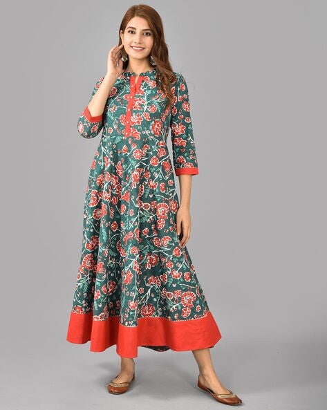 Beautiful Long Cotton Dress. | Dress indian style, Cotton long dress, Kurti  designs party wear