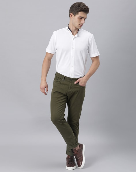 olive green pants and black shirt OFF51