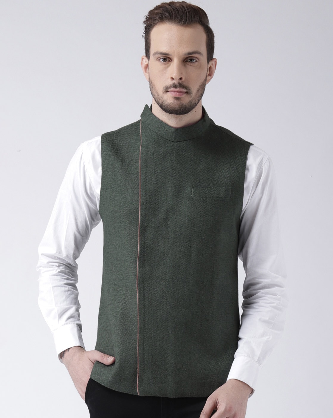 Buy Peter England Green Regular Fit Self Pattern Nehru Jackets for Mens  Online @ Tata CLiQ