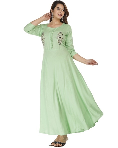 Buy DEMARCA Green Georgette Designer Dress Material (Buy any Demarca  product & get a pair of matching earrings free) | Shoppers Stop