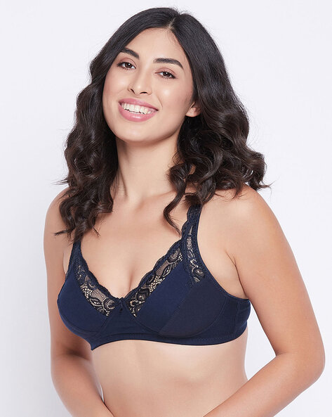 CLZOUD Wide Band Bras for Women A Lace Full Cup No Steel Ring