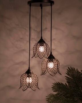 homesake Round Cluster Chandelier Black Lotus Hanging Pendant Light-picture-17