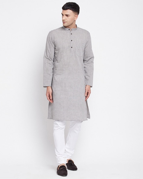 Even Striped Kurta with Insert Pocket