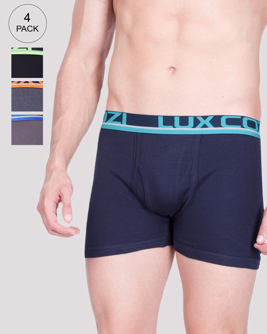 Buy Lux Cozi Men Pack Of 2 Assorted Printed Cotton Trunks