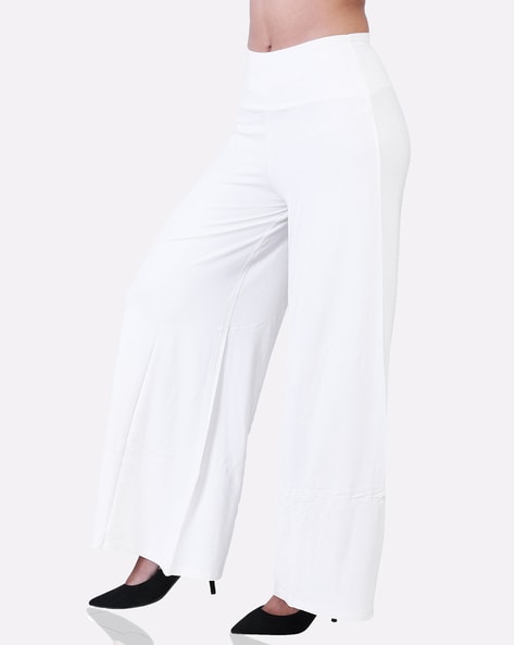 Soft Cotton Silk Taio Trousers in White | JOSEPH US