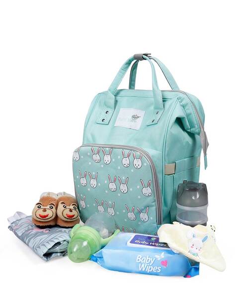 Baby Essentials 3 In 1 Blue Dino Themed Diaper Bag — BagsInBulk.com