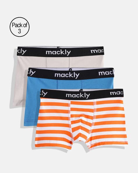 Buy MACKLY Pack of 3 Boxers with Contras Online | Ajio.com
