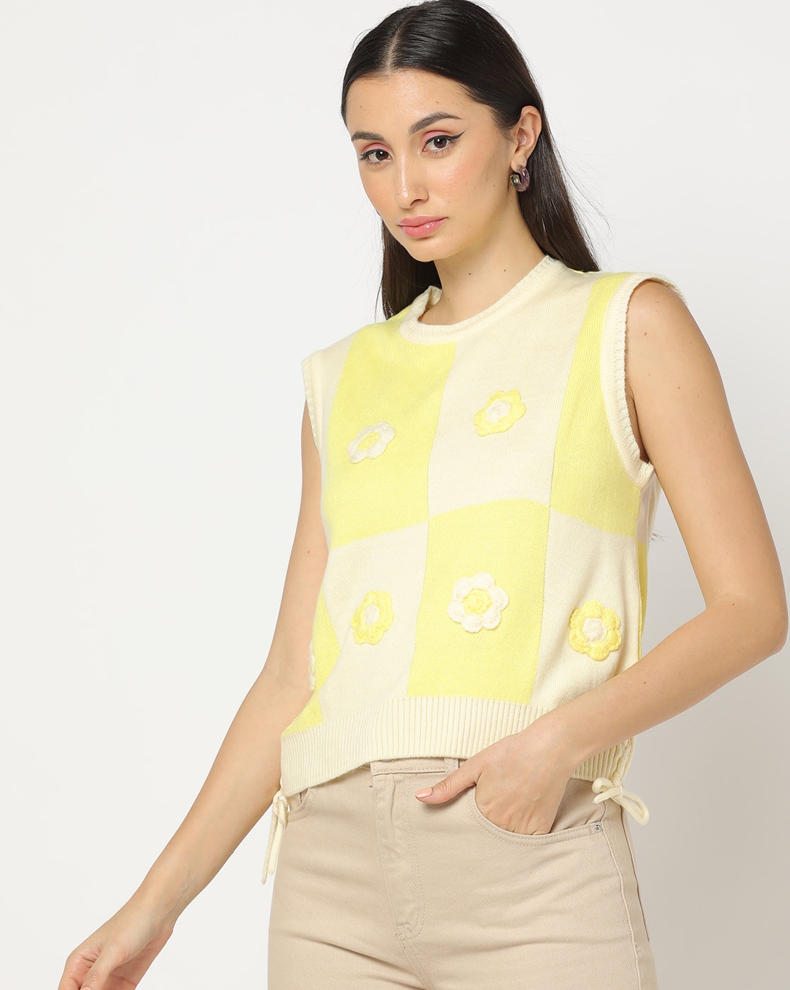 Buy EZINNIA Richelle Fancy Ladies Sweater from Richelle Yellow at
