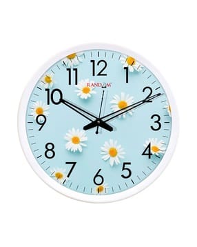 random Floral Print Round Analogue Wall Clock-picture-36