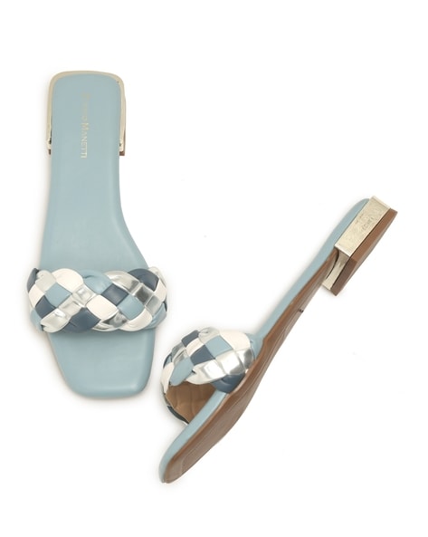 Bruno Manetti Open-Toe Slip-On Flat Sandals