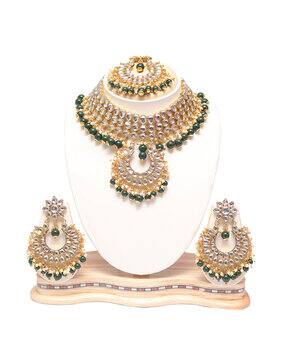 Buy Gold-Toned Green FashionJewellerySets for Women by