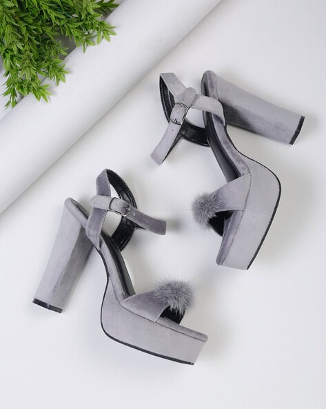 Open Toe Chunky Heeled Sandals