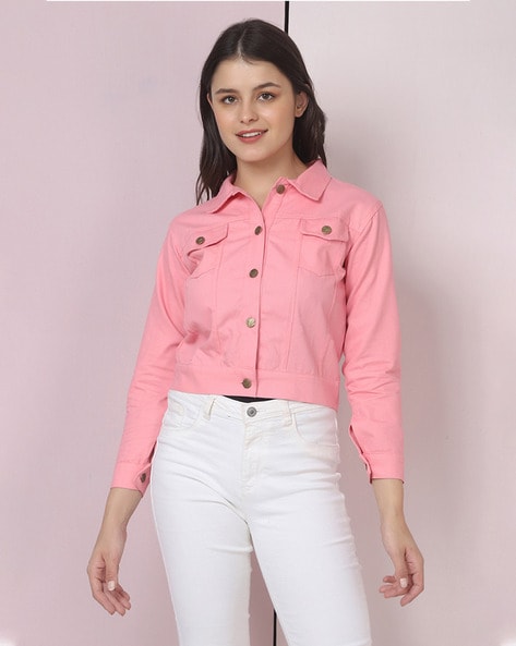 Nine West Vintage America Women Pink Denim Jacket M | eBay