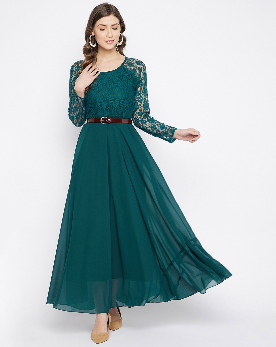 Buy Teal Printed Dress Online - RK India Store View