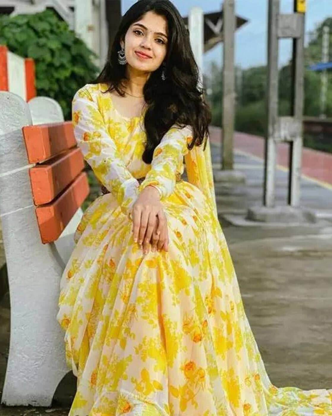 Samaksh Fashion Women Fit and Flare Yellow Dress