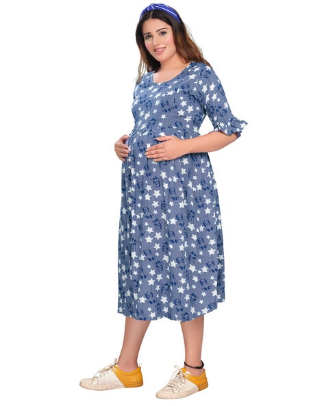 Blue dresses 2024 for pregnant ladies