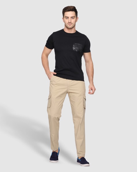 VURSO KHAKI  Black Slim Fit Formal Trouser Pent For Men
