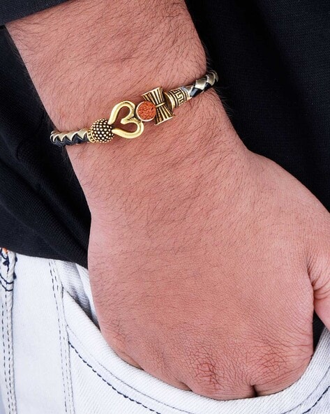 black leather and gold mens bracelet OFF 52% |Newest