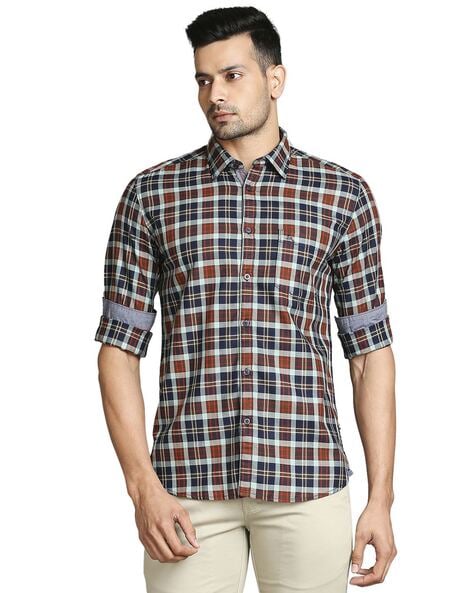 Parx Men Checked Slim Fit Shirt