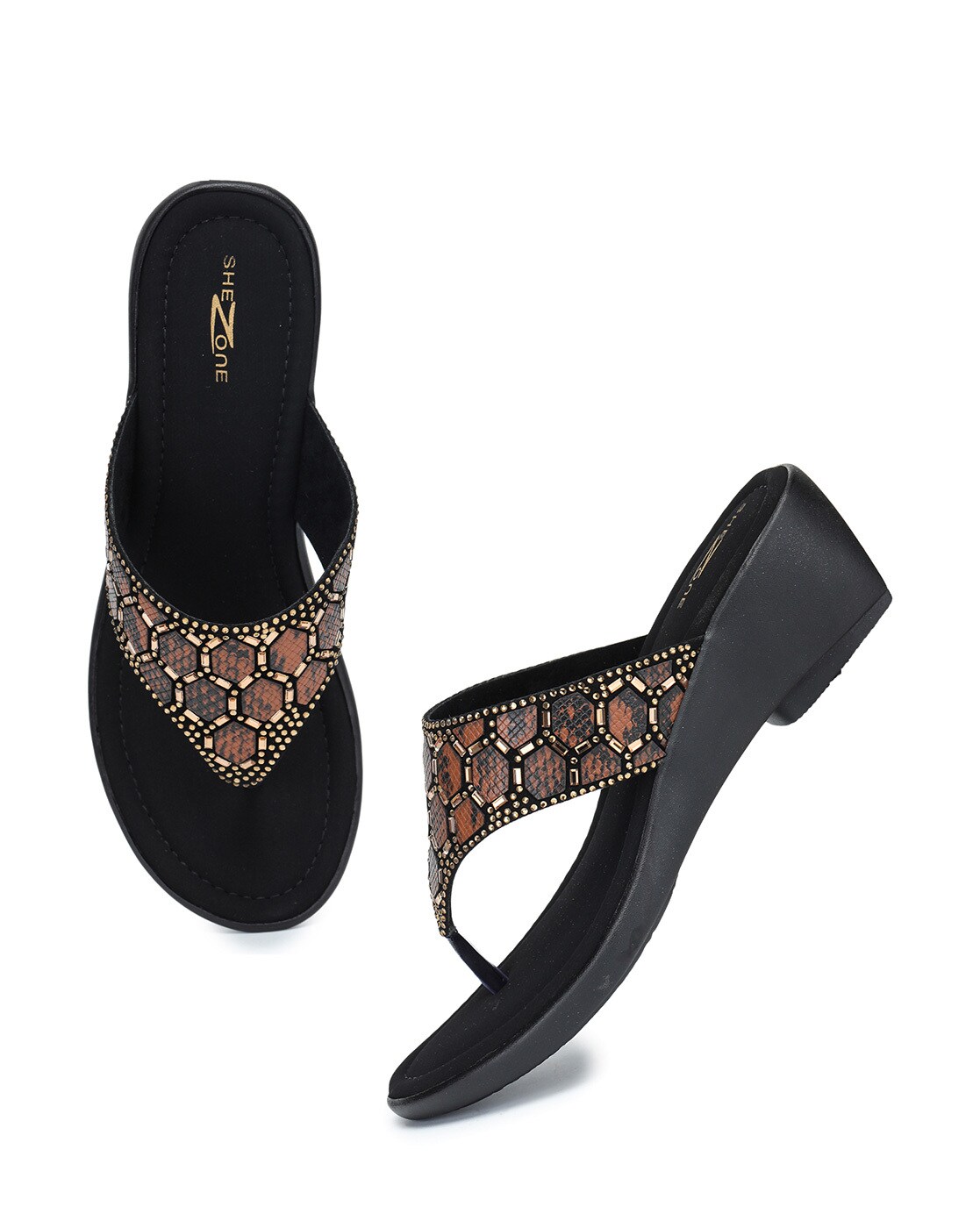 Buy Gold Heeled Sandals for Women by Mochi Online | Ajio.com