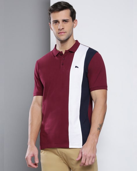 Polo shirt color maroon with outlet combination