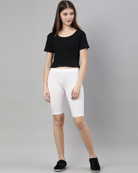 White knit shorts on sale womens