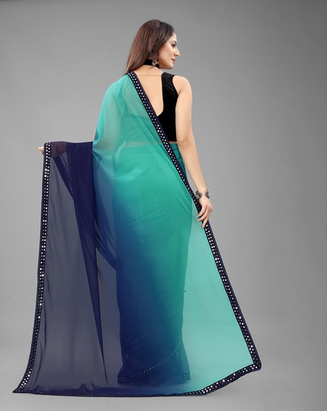 Buy Suta Purple Green Colourblocked Mul Saree Online at Best Price |  Distacart