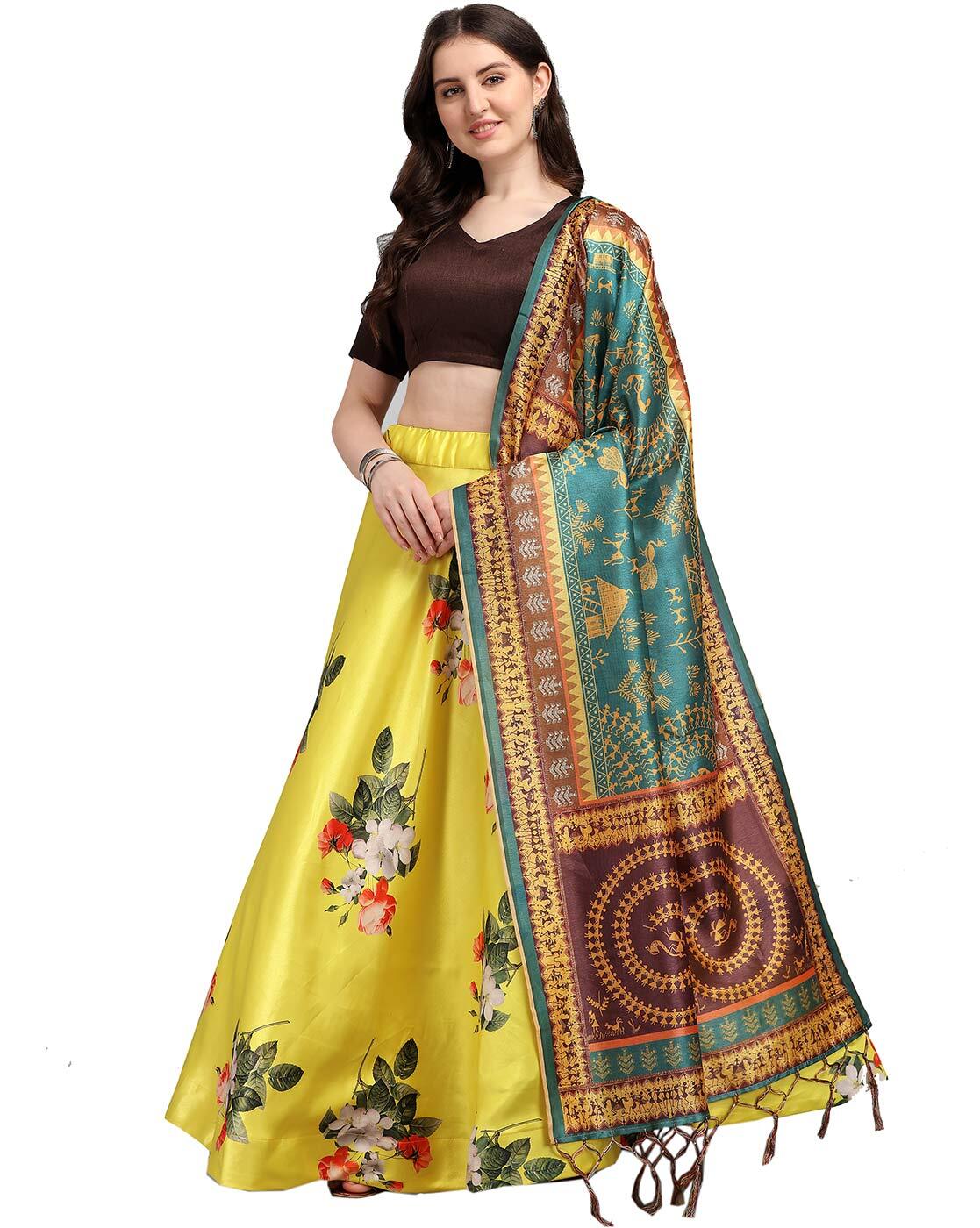 Buy Yellow Lehenga Choli Sets for Women by Fashion Basket Online