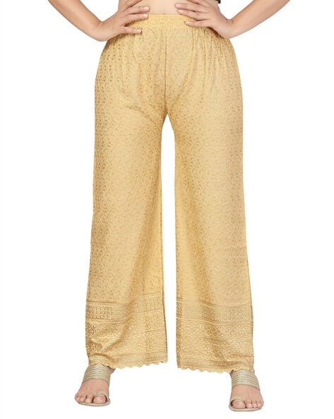 Buy Gold Printed Palazzo Pants Online  W for Woman