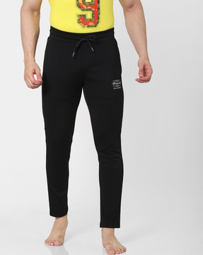 Fflirtygo Men's Slim Fit Track Pants, Joggers for Men, 4 Pockets, Black  Joggers for Men