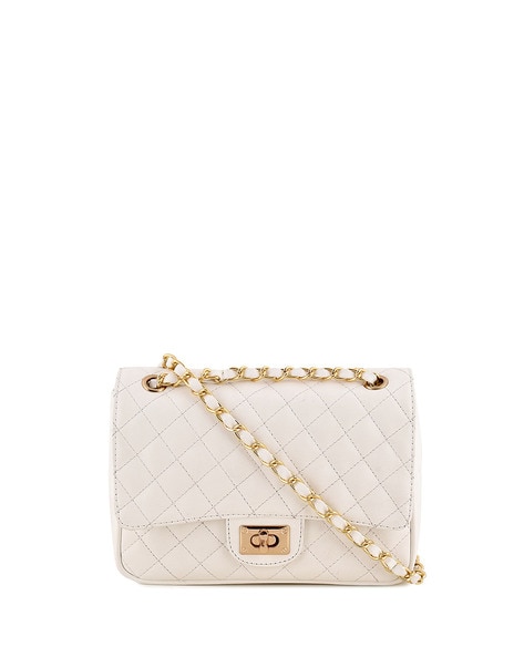 Women Quilted Purse Clutch Small Crossbody Shoulder Bag with Chain Strap  Leather,creamy-white,creamy-white，G115727 - Walmart.com