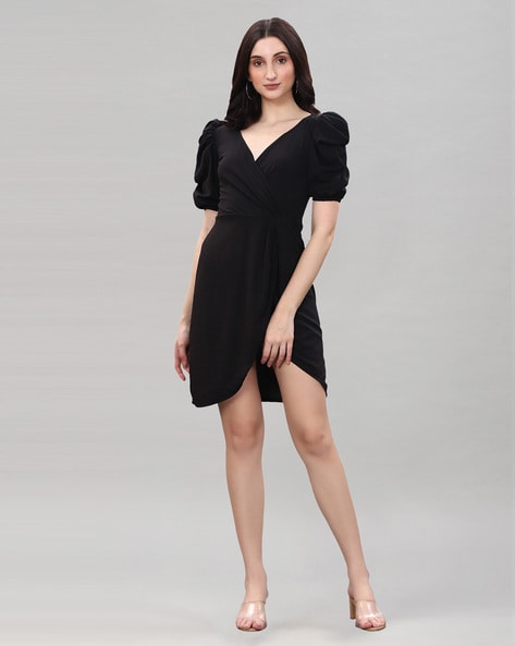 Black midi dresses with long sleeves | boohoo UK