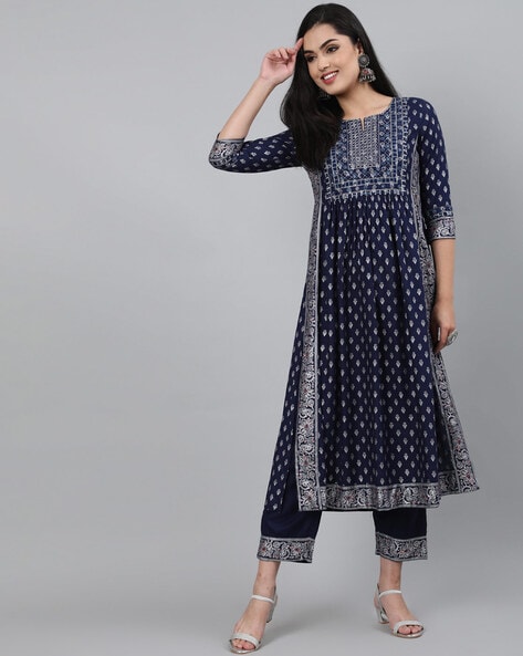 Embellished A-line Kurta Sets