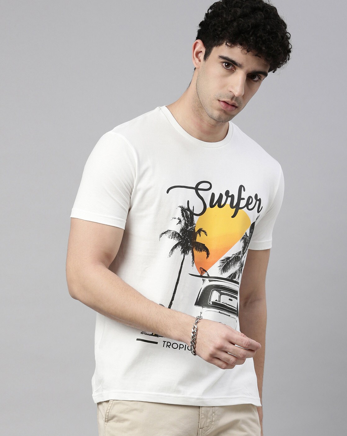 Buy online White Back Printed T-shirt from top wear for Men by Breakbounce  Streetwear for ₹299 at 80% off