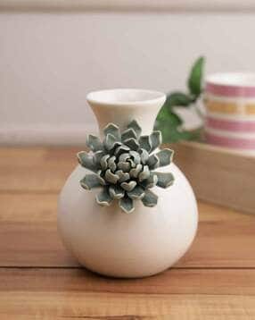 Embellished Ceramic Flower Vase