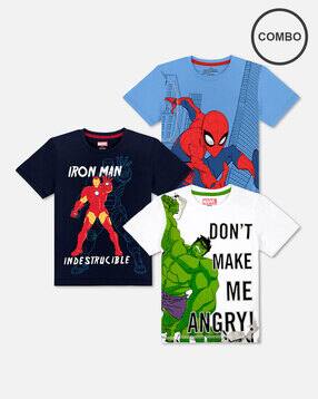 kidsville Pack of 3 Printed Crew-Neck T-shirts-picture-39
