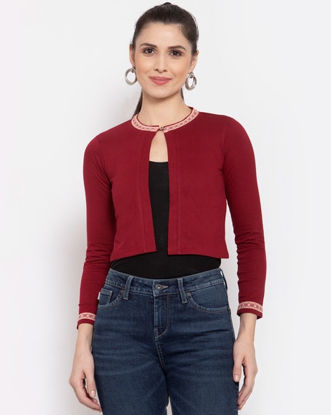 Maroon shrug clearance