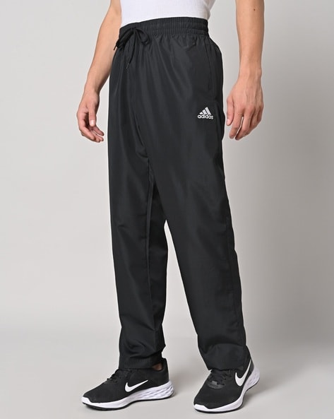Adidas Mens Pants Aeroready Essentials Tapered Cuff Woven 3Stripes Black  GK8980 Jekoshop UK