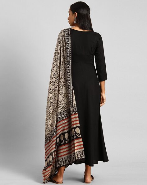 Plain Gown with Heavy Dupatta - Women Clothing Store