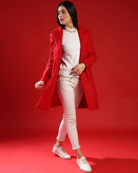 Red longline sale blazer