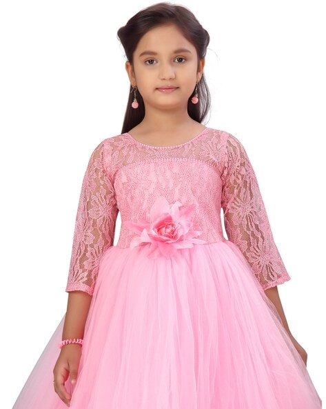 Buy Baby Pink Stunning Designer Party Wear Gown | Gowns
