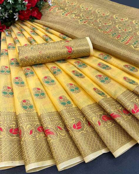 Yellow Paithani Silk Saree - Urban Womania