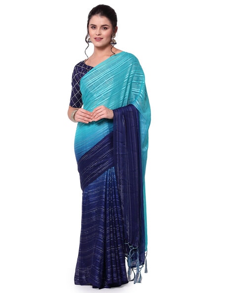 Buy Navy Sarees for Women by SERONA FABRICS Online