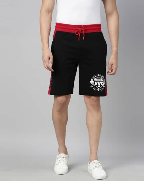 3pin Graphic Print Shorts with Drawstring Waist
