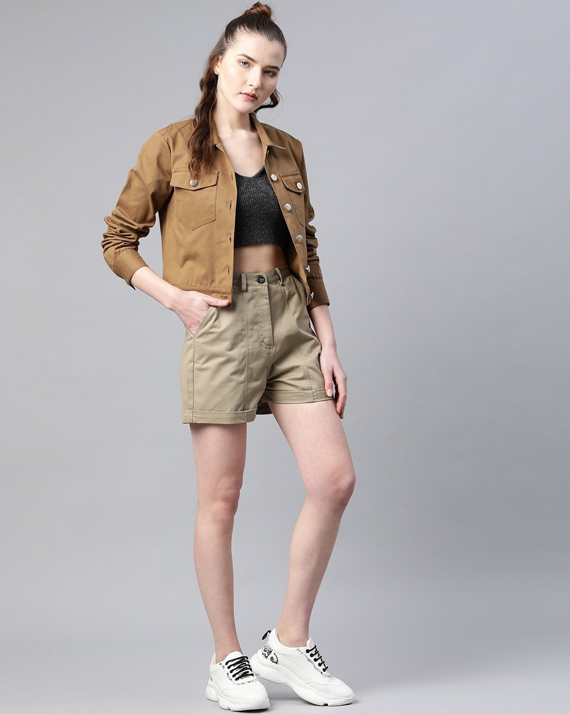 Khaki 2025 shorts women